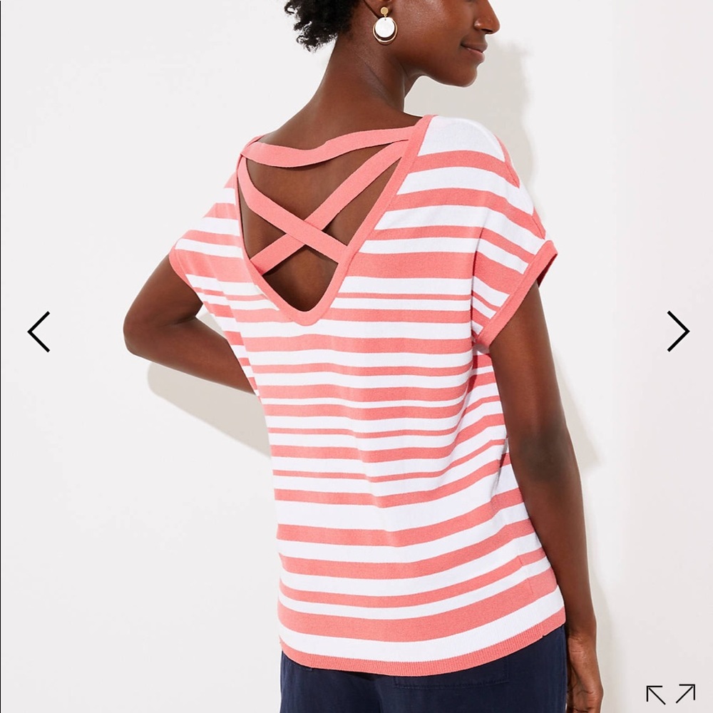Criss-Cross Back Stripe Swearer Shirt